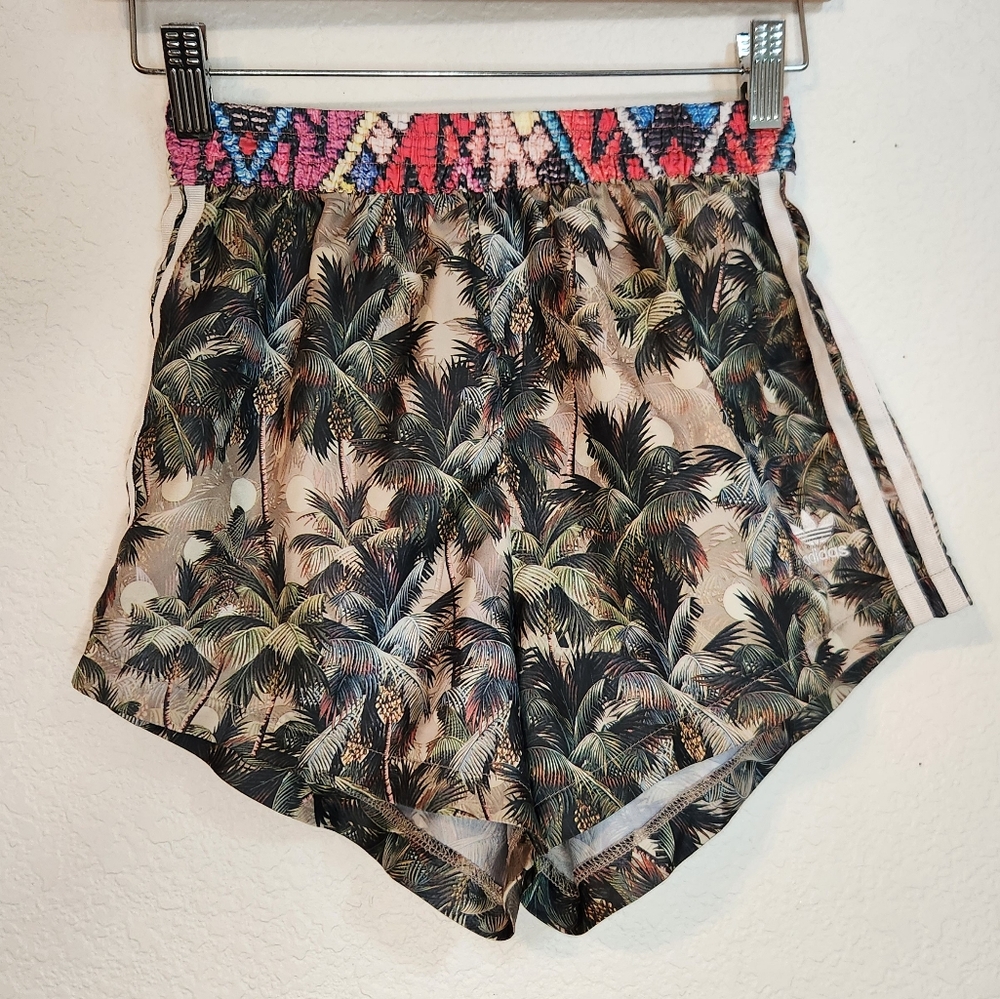 Adidas‎ X Farm Rio Women's Palm Print Athletic Shorts, Size XS